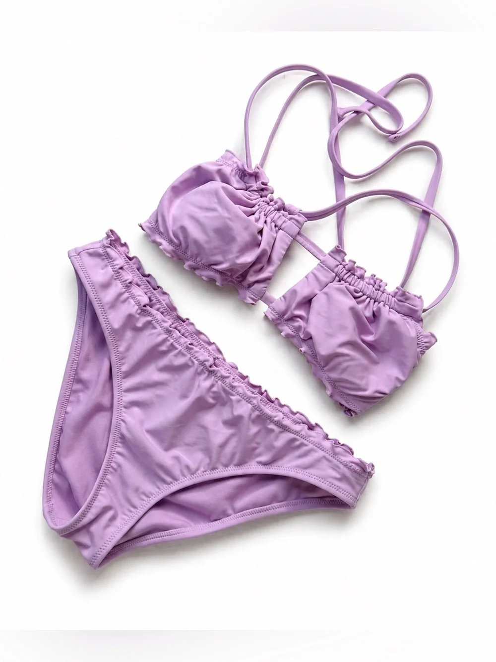 Xhilaration Lavender Ruffle Bikini Set Large Vacation Cute Girl Summer Feminine